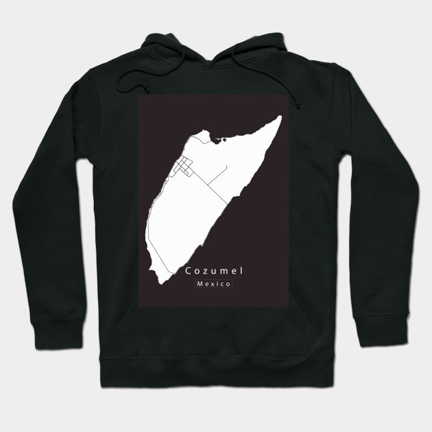 Cozumel Mexico Island Map Hoodie by Robin-Niemczyk